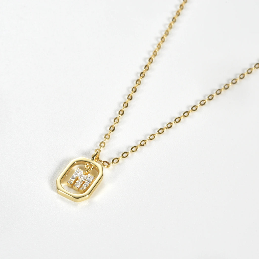 Personalized Initial Sterling Silver Pendant Necklace - Necklaces