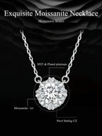 Dazzling Diamond Alternative: 1ct Moissanite Sterling Silver Pendant Necklace Necklaces