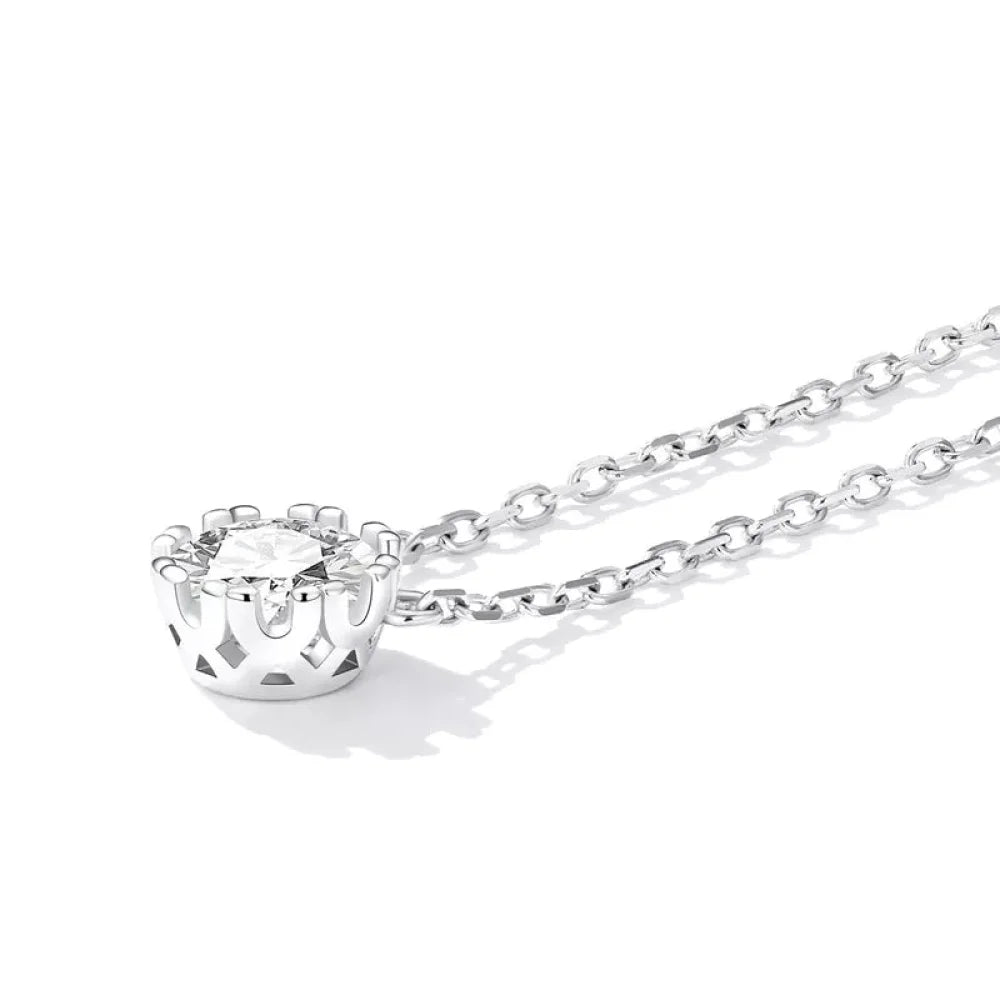 Gorgeous Shiny Choker - 925 Sterling Silver Geometric Cut Zircon Pendant Necklace - Necklaces