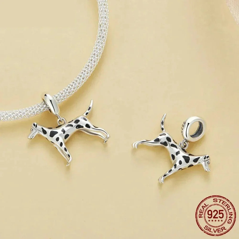 Genuine 925 Sterling Silver Pet Dog Charm for Bracelet - Poodle Dachshund Pendant - Charms