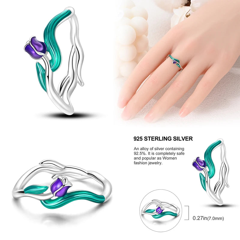 Enchanting Tulip Sterling Silver Ring - Rings