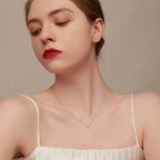 Gorgeous Shiny Choker 925 Sterling Silver Geometric Cut Zircon Pendant Necklace Necklaces