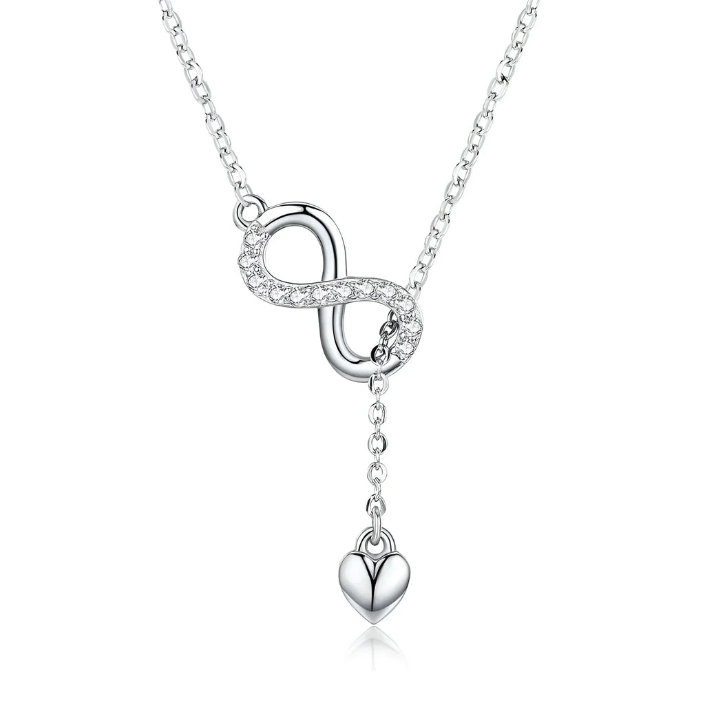 Forever Love: Delicate Infinity Necklace In Sterling Silver Necklaces