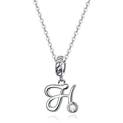 Chic and Timeless 925 Sterling Silver Initial Pendant Necklace | Platinum Plated Vintage Letter A to Z | Women’s Fine