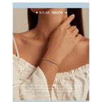 Exquisite 925 Sterling Silver Adjustable Tennis Bracelet Platinum Plated With Clear 3Mm Cubic Zirconia Bracelets