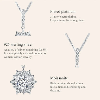 Celestial Sparkle 1ct Moissanite Sterling Silver Star Pendant Necklace - Necklaces