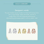 925 Sterling Silver Elegant Geometry Zircon Crystal Double Rings Ear Hoop Earrings