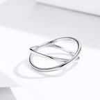 Breathtaking 14K Gold Plated X Ring Elegant Minimalist 925 Sterling Silver Cross For Women Promise Jewelry Scr543 Rings