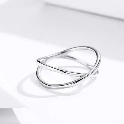 Breathtaking 14K Gold Plated X Ring - Elegant Minimalist 925 Sterling Silver Cross for Women - Promise jewellery SCR543