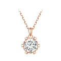 Stunning 1 Carat Moissanite Pendant Necklace | 925 Sterling Silver | Wedding & Bridal Fine Jewelry Rose Gold / Ct
