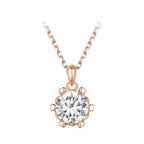 Stunning 1 Carat Moissanite Pendant Necklace | 925 Sterling Silver | Wedding & Bridal Fine Jewelry Rose Gold / Ct