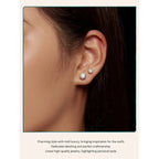 Radiant Moissanite Stud Earrings | D Color Round Cut 925 Silver Gold Plated