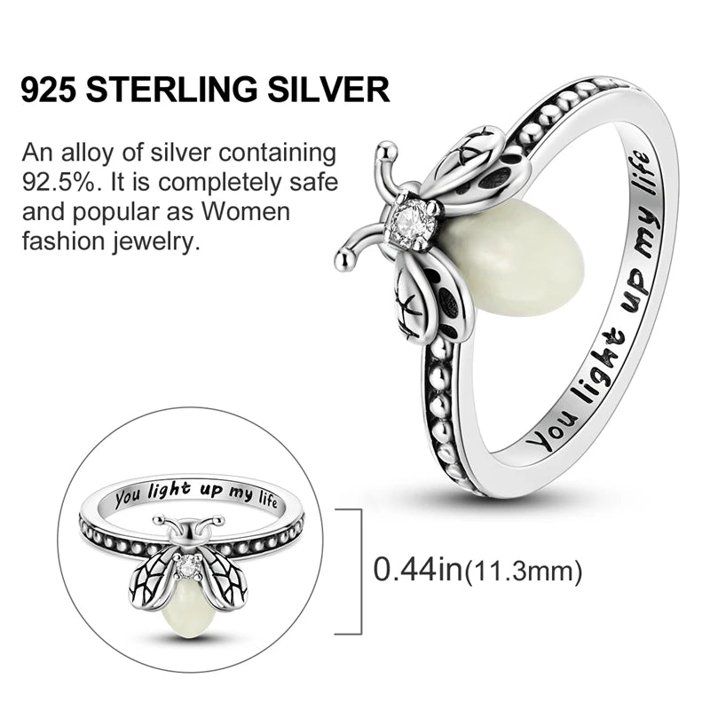 Luminous Firefly Sterling Silver Ring - Rings