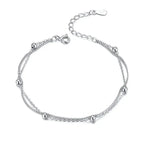 Double Layered Round Beads 925 Sterling Silver Chain Bracelet With 14K Gold Plating Bracelets