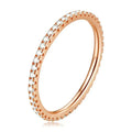 925 Sterling Silver Cz Simulated Diamond Stackable Ring Platinum Plated Eternity Bands For Women Rose Gold / 5 Rings