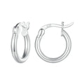 14K White Gold Plated 925 Sterling Silver Hoop Earrings Stylish And Hypoallergenic Jewelry For Women 14Mm