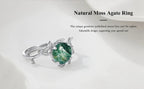 Nature’s Embrace: Adjustable Sterling Silver Moss Agate Ring Rings