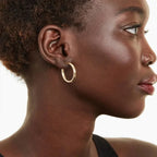 14K White Gold Plated 925 Sterling Silver Hoop Earrings Stylish And Hypoallergenic Jewelry For Women