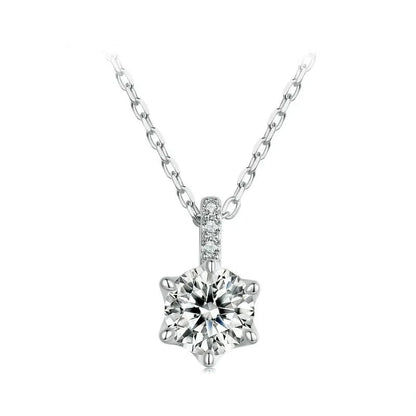 Glamorous Gem 1ct Moissanite Sterling Silver Pendant Necklace - 0.5Ct - Necklaces