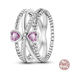 Double Heart Infinity Sterling Silver Ring 8 Rings