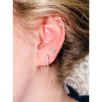 14K Gold Plated 925 Sterling Silver Cubic Zirconia Cuff Earrings Trendy and Chic