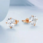 Cz Stud Earrings 925 Sterling Silver Platinum Plated Round Cubic Zirconia Hypoallergenic 4Mm 5Mm 6Mm 7Mm Bse166