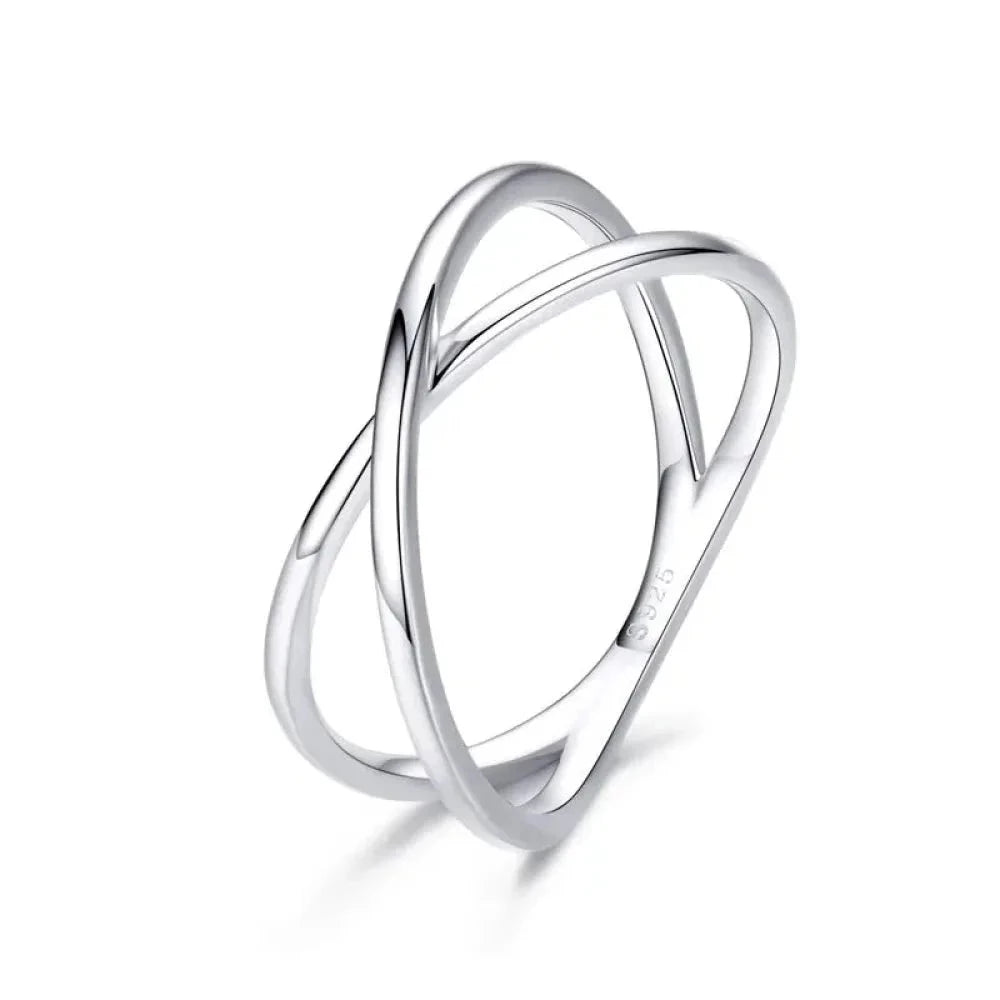 Breathtaking 14K Gold Plated X Ring - Elegant Minimalist 925 Sterling Silver Cross for Women - Promise jewellery SCR543