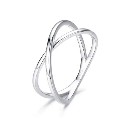 Breathtaking 14K Gold Plated X Ring - Elegant Minimalist 925 Sterling Silver Cross for Women - Promise jewellery SCR543