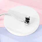 Elegant Sterling Silver Rose Clasp Snake Chain Bracelet Charm Bracelets