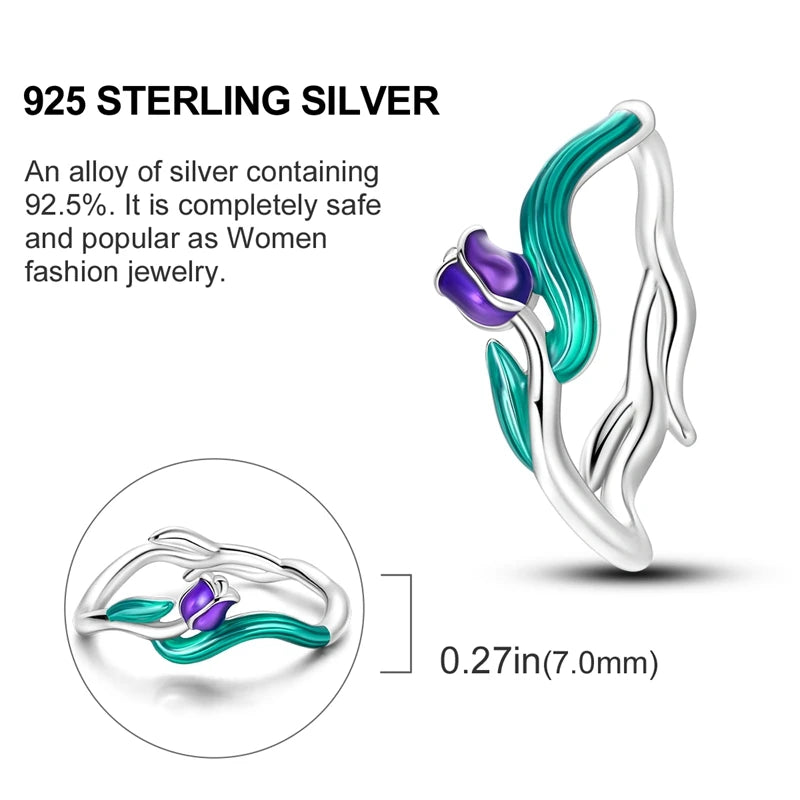 Enchanting Tulip Sterling Silver Ring - Rings