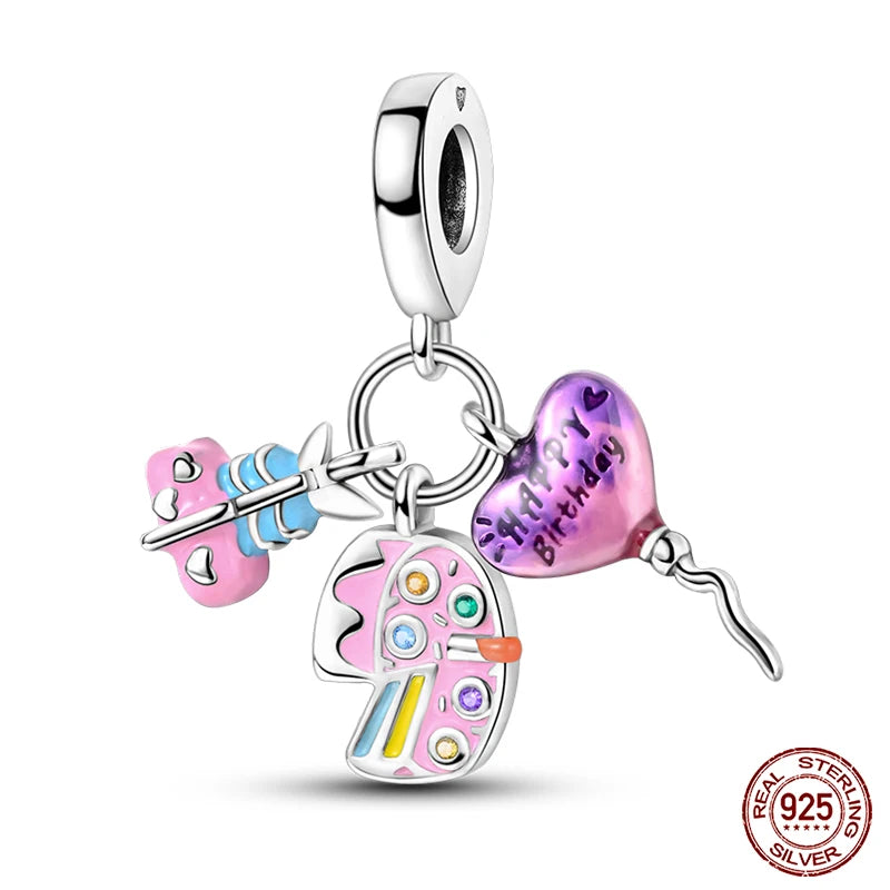 Festive Fun Sterling Silver Birthday Charm - Charms