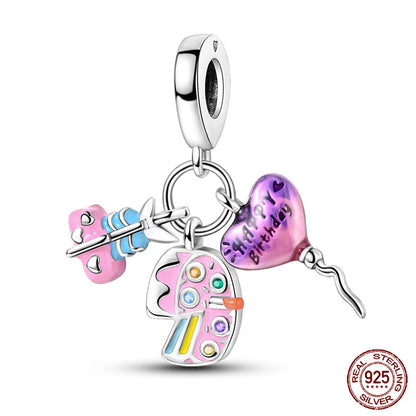Festive Fun Sterling Silver Birthday Charm - Charms