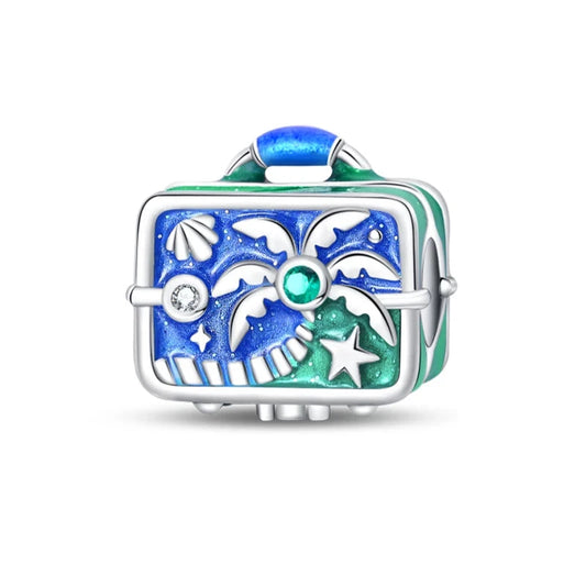 Beach Paradise Sterling Silver Suitcase Charm - Charms