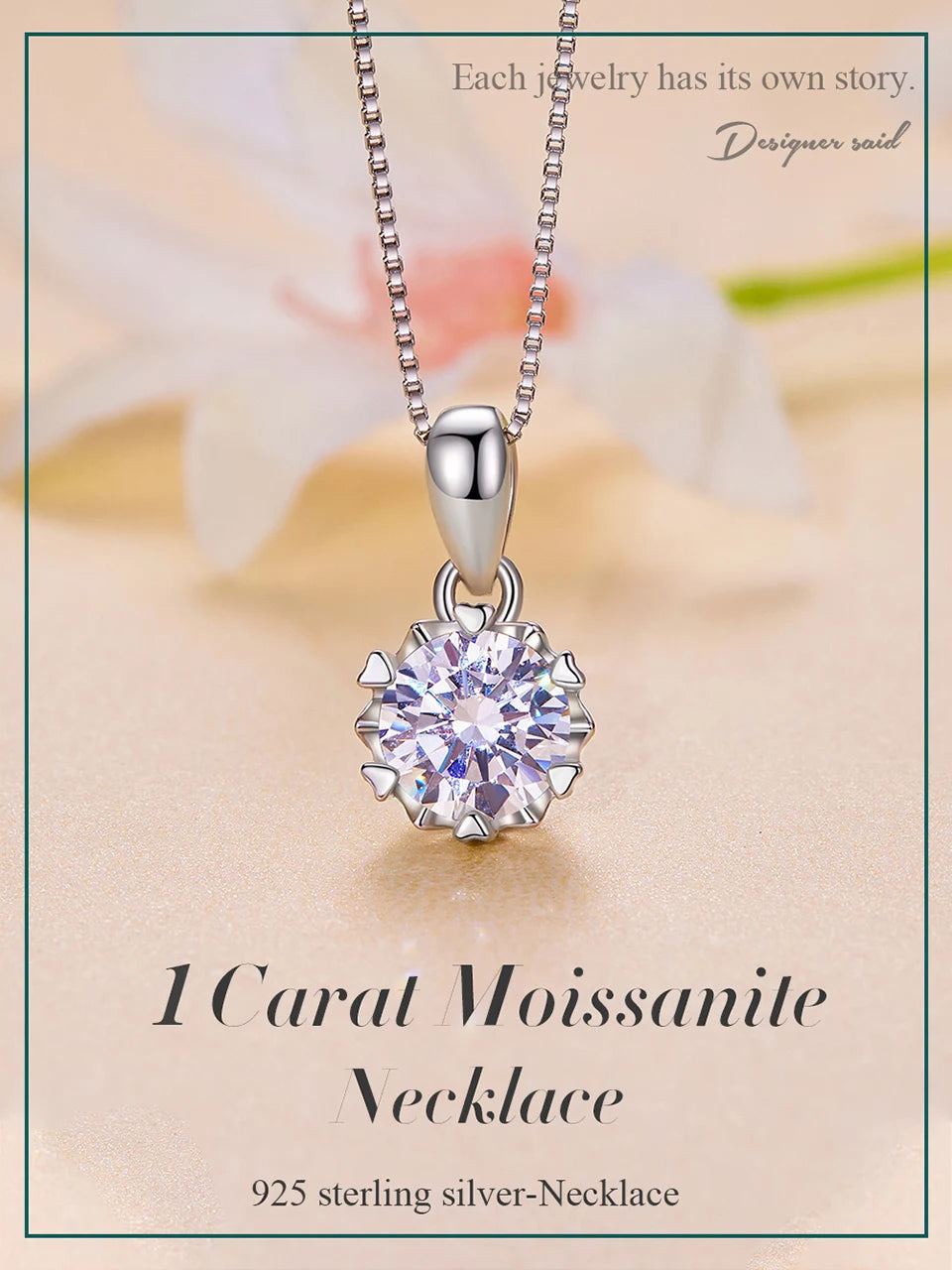 Stellar Shine 1ct Moissanite Sterling Silver Pendant Necklace - Necklaces