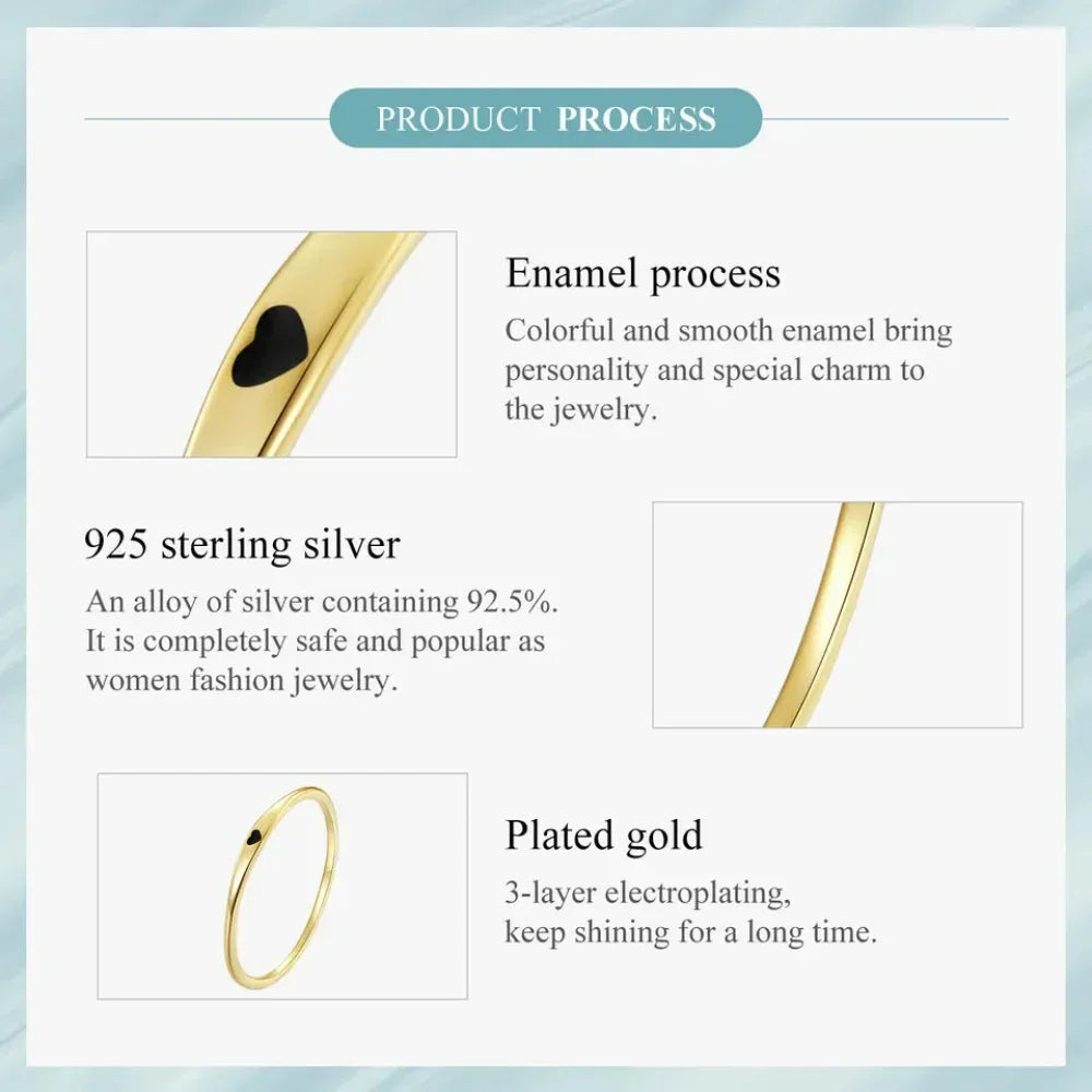 925 Sterling Silver Heart Wedding Band Symbol Of Love Stackable Promise Ring In 2 Colors (Size 5 10) Rings