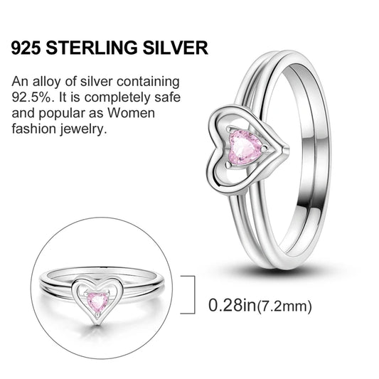 Delicate Double Heart Sterling Silver Ring - Rings