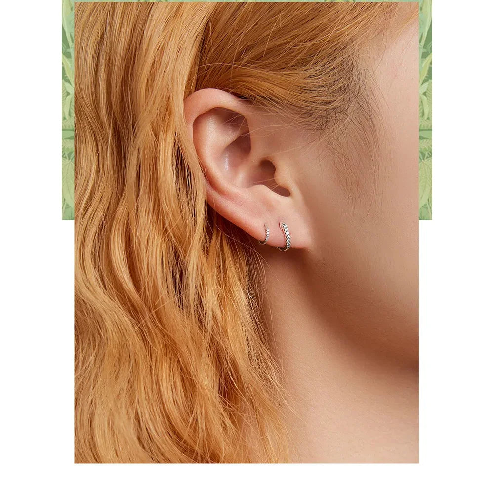 Stunning 925 Sterling Silver Small Hoop Earrings - Chic and Timeless