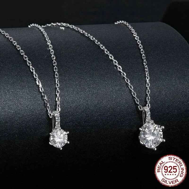 Glamorous Gem 1ct Moissanite Sterling Silver Pendant Necklace - Necklaces