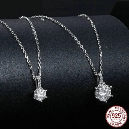 Glamorous Gem 1ct Moissanite Sterling Silver Pendant Necklace - Necklaces