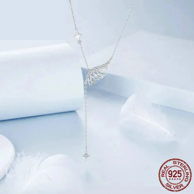 Angelic Elegance: Sterling Silver Angel Wing Necklace Necklaces