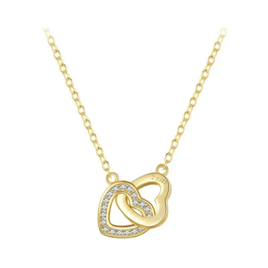 925 Sterling Silver Heart Pendant Necklace - Perfect Valentine’s Day Gift - Gold - Necklaces
