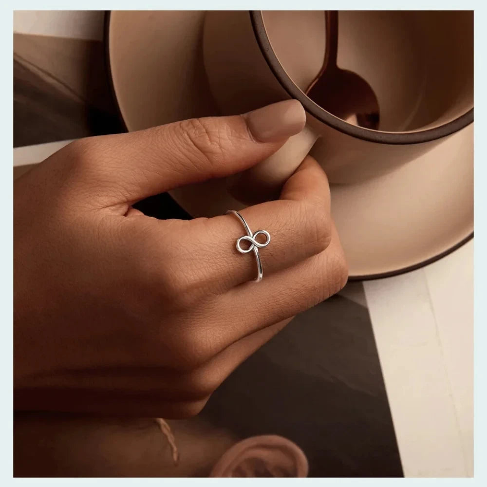 Simple Elegance: Sterling Silver Infinity Ring For Women Rings