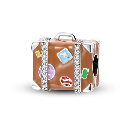Wanderlust Sterling Silver Suitcase Charm - Charms