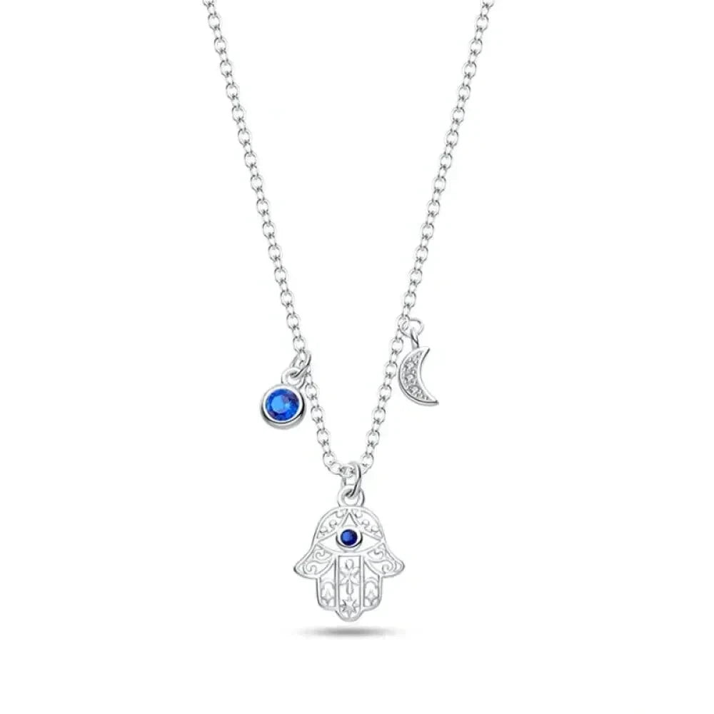 Radiate Timeless Elegance: Round CZ Pendant Necklace (925 Sterling Silver) - Pan006 - Necklaces