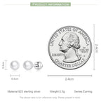 Charm And Elegance: 925 Sterling Silver Pearl Beads Screw Stud Earrings