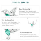 Elegant Sterling Silver Hummingbird Pendant Necklace Necklaces
