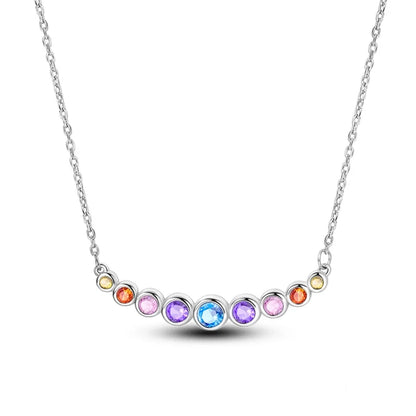 Rainbow Sparkle Sterling Silver Pendant Necklace - Necklaces