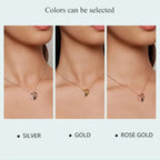 925 Sterling Silver Baby Panda Crystal Necklace | Enamel Cute Animal Charm Chain Link | Women’S Gift 17.71’’ Scn453