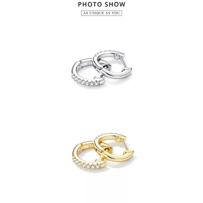 14K Gold Plated 925 Sterling Silver Cubic Zirconia Cuff Earrings - Trendy and Chic
