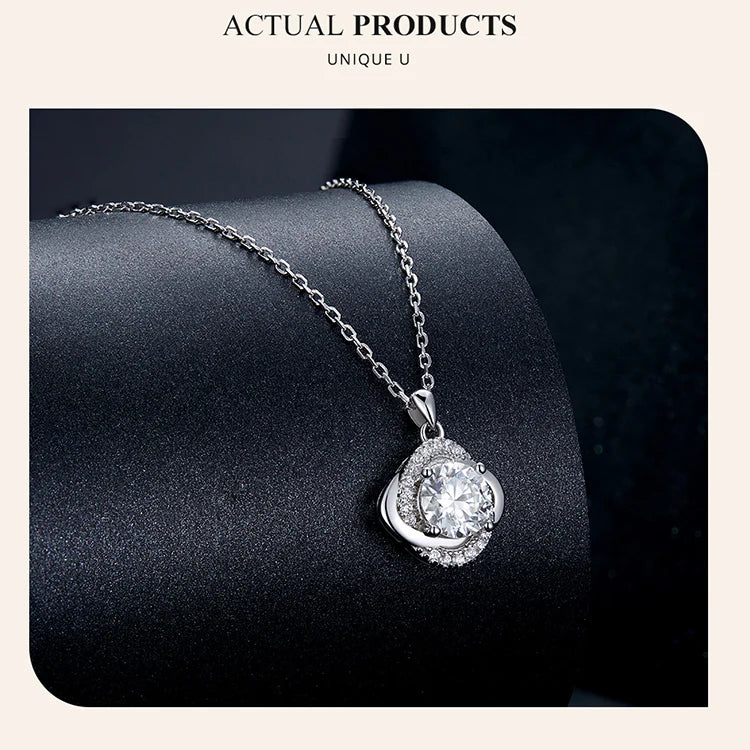 Lucky Clover 1ct Moissanite Sterling Silver Pendant Necklace - Necklaces